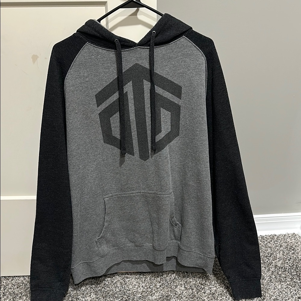 Gray and Black Graphic Men's Hoodie